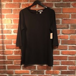 Coldwater Creek Black Ponte Knit Tunic Size Large
